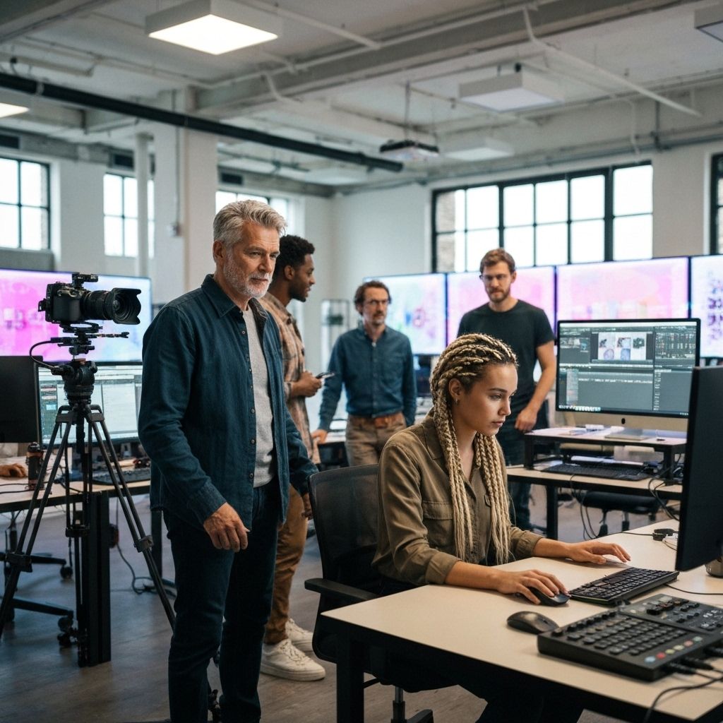 Creative team working together